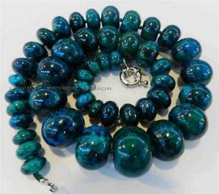 10 20mm Azurite Gemstone Phoenix Stone Abacus Beads Necklace