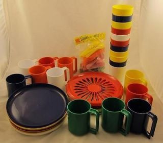 143 Pc Set Plastic Outdoor Picnic Dinnerware Cups Mugs Plates Spoons