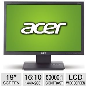 Acer V193W 19 inch LCD Monitor VGA 50,0001 HD 720P 75Hz EPEAT
