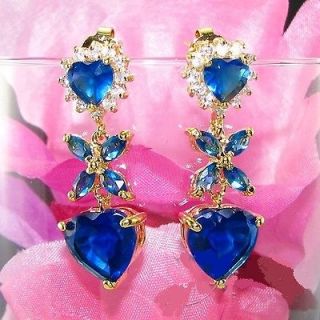sapphire earrings with topaz stones gold plated from united