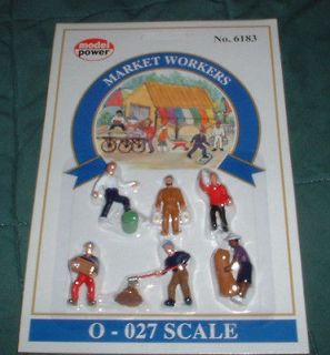 Model Power O Scale  miniature train people MARKET WORKERS painted