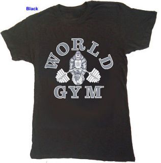 W110 World Gym Acid Wash Bodybuilding T Shirt Gorilla logo
