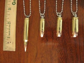  Real Bullet Necklace .223/5.56 9MM .40 S&W .45 ACP Cartridge