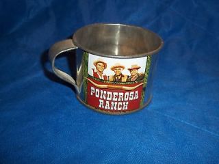 Vintage Bonanza Ponderosa Ranch Tin 3 Bust Cup Nevada USA