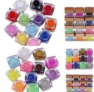 12pcs Mixed Solid Colors Acrylic UV Gel Builder Nail Art Tips Set
