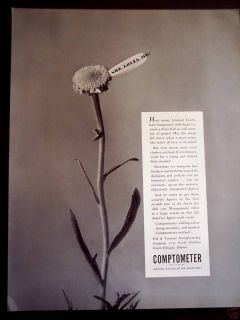 1941 COMPTOMETER Adding Machine Flower vintage ad