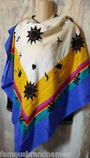 ADRIANNA PAPELL HUGE COLORFUL SILK SCARF 43 SQUARE