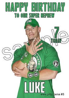 Personalised WWE John Cena #3 Birthday card son/grandson/n ephew 5 6 7