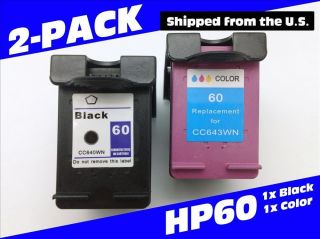 2Pk Hp 60 Ink Cartridge For PhotoSmart C4690 C4783 C4795 C4700 C4740