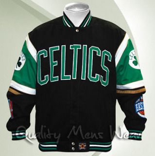 Boston Celtics Cotton Twill Jacket 5 Size Black Green Officially