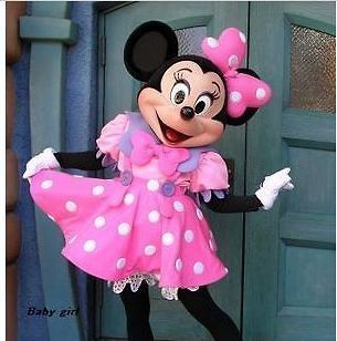 New Pink Minnie Mouse Mascot Costume Adult Size Fancy Dress Halloween