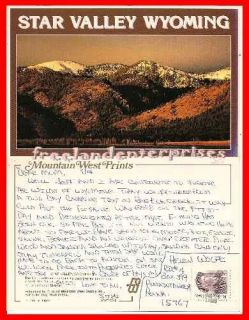 Post Card WY Caribou Mountains Viewing Star Valley WYOMING 1994?