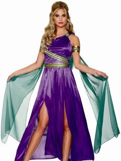 Sexy Roman Greek Goddess Purple Toga Halloween Costume