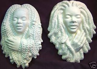 Ceramic Bisque African Girl and Man Atlantic Mold 1928 U Paint Ready