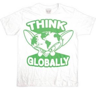Tee ANIMANIACS NEW Think Globally (Men/Adult) White Licensed anas1021
