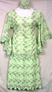 Lace Skirt Suit African Clothing Attire Lt Green Dk Green Doesnt Come