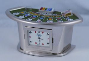 Miniature Sanis Clocks Silver Blackjack Table Clock CK341