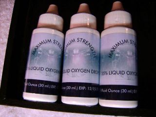 Lot of 3 Activated Liquid Oxygen Supplement, Maximum Strength 35%