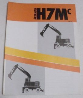 Akerman 1988 H7MC Excavator Specs Brochure