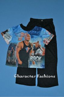 THE ROCK Wrestling Pajamas pjs Size 6 7 8 10 12 Short Sleeve Shirt