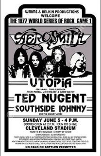 Aerosmith/Utop ia/Ted Nugent Cleveland Concert Poster