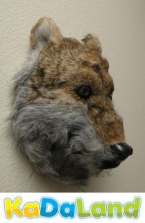 Wolf Head Mount Furry Animal Replica Coyote Indian Hanger Taxidermy