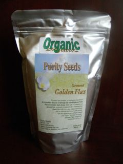 100% Organic Ground Golden Flax Seed, 1 lb bag   Linaza   linseed