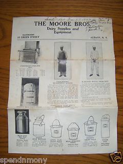 Dairy Supplies and Equipment 1923 brochure Moore Bros. Albany, NY