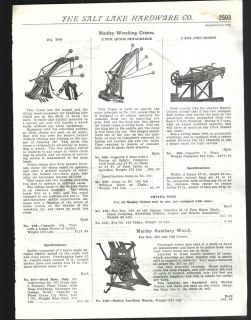 1925 AD Manley Wrecking Wrecker Tow Truck Crane Hoist Wench