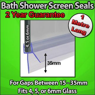 Large Bath Shower Screen Rubber Big Seal 4 6mm Glass Door, 15 35 mm