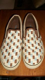 Vintage Airwalk Shoes Woven Beige, Brown, Light Blue Canvas upper Size