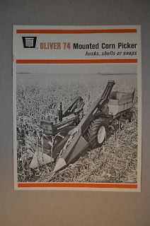 Oliver Brochure   74 Mounted Corn Picker   husker sheller