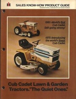 1975 International Harvester Cub Cadet Sales Know How Product Guide