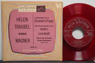 HELEN TRAUBEL Sings Wagner VERY RARE EX/EX 1953 7 EP RED VINYL Red