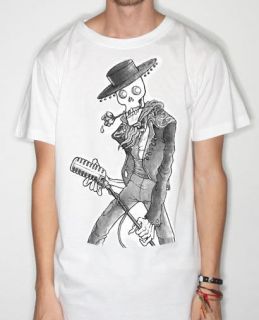 Alley Cat Clothing   Vintage Mexican Skeleton Mariachi Singer T Shirt