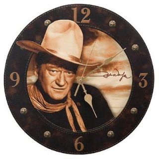 NEW Vandor 15189 John Wayne Cordless Wood Wall Clock Multicolored
