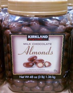 MILK CHOCOLATE COVERED ROASTED ALMONDS (48 OZ) KIRKLAND SIGNATURE NUTS