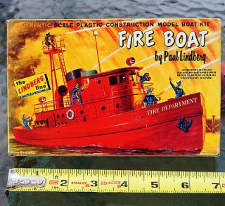 Vintage Paul Lindberg Line Fire Boat Model Ship Kit 1950s Mint Sealed