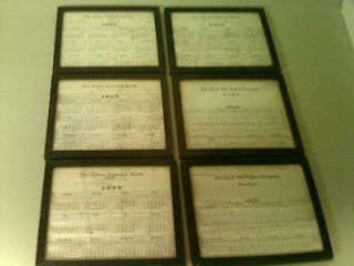 Vtg.Calendars 49 51 (4) 53 Chase Safe Deposit Co. NY & Chase