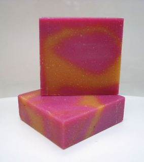 & Raspberry Handmade Soap with Organic Shea Butter (4 X 5 oz Bars