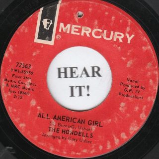 The Hondells SURF 45 (Mercury 72563) All American Girl/Younger Girl