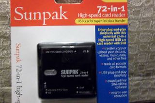 SUNPAK HIGH SPEED CARD READER WITH SIM 72 IN 1 USB 2.0 UNIVERSAL