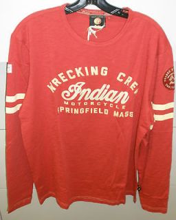 Mens Indian Motorcycle Wrecking Crew L/S Shirt Red / XXL NWT