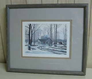 COLLECTIBLE MAPLE BUSH BY W. BILL SAUNDERS FRAMED ART WORK SIGNED