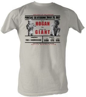 Andre The Giant T Shirt – Big Fight Vintage White Adult Tee