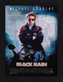 Framed Black Rain Michael Douglas Movie Poster A4 Size Mounted In