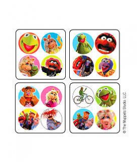 48 Mini Stickers PARTY FAVORS Reward Kermit Fozzy Animal Miss Piggy