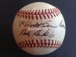 ANDY HAWKINS Signed BP Used MLB Baseball PSA/DNA 1984 World Series