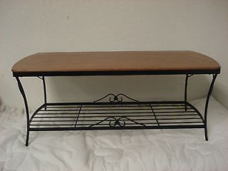 Wrought Iron Coffee Table WITHOUT Oak Wood Top & Longaberger Tie On