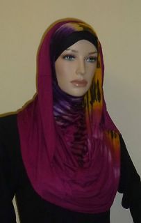 Scarf Hijab Shawl Cotton Jersey Pashmina Jilbab Tie Dye 78X 23 inch